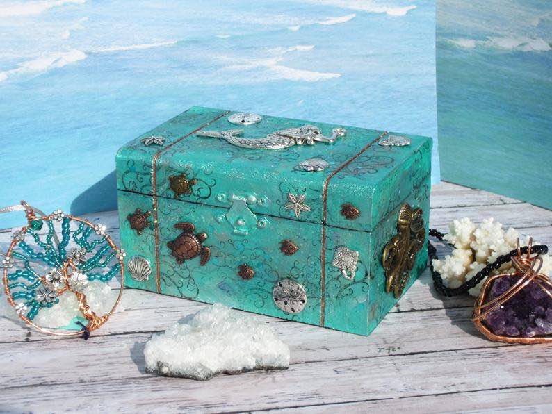 Ocean-Themed Mermaid Jewelry Box