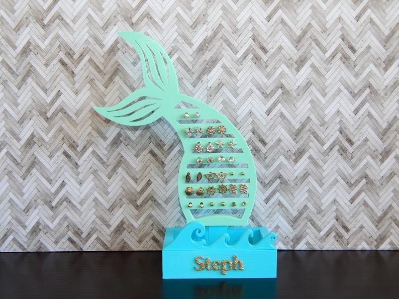 Personalized Mermaid Earring Stand