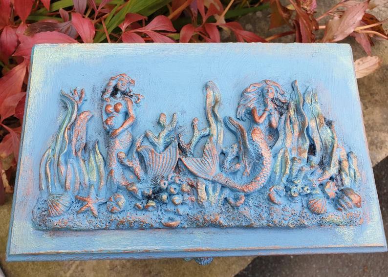 Ocean Blue Mermaid Jewelry Box