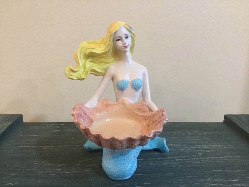 Mermaid with Sea Shell  Jewelry Dish