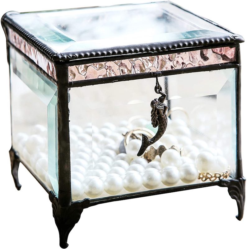 Mermaid Retro Decorative Glass Jewelry Case
