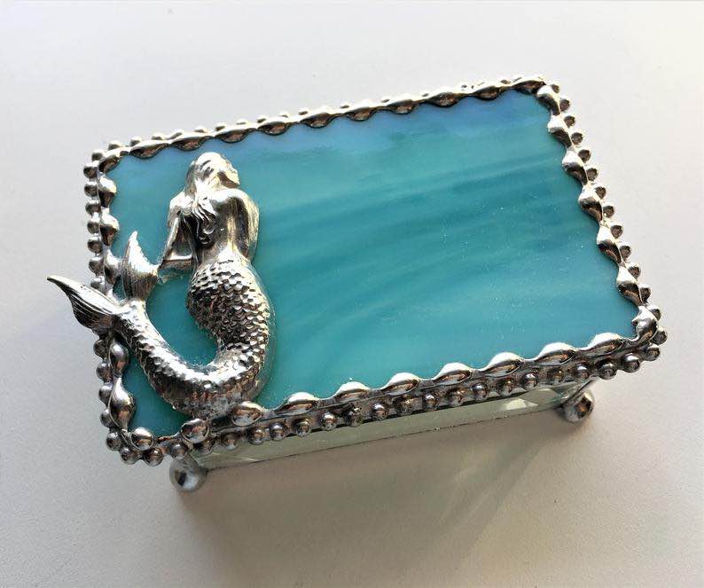 Stained Glass Mermaid Jewelry Box