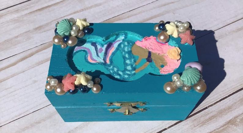 Handpainted Mermaid Keepsake Box