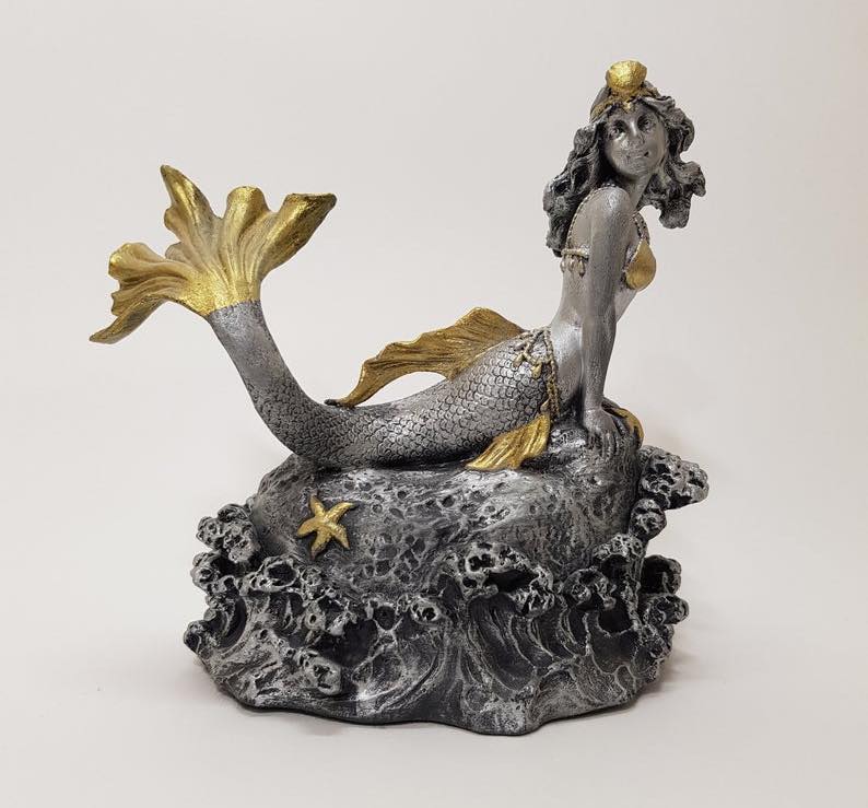 Gypsum Polymer Mermaid Jewelry Box