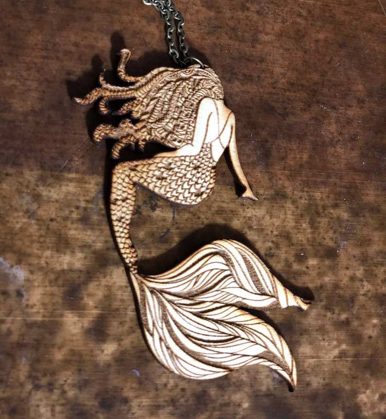 Intricate Mermaid Necklace and Pendant