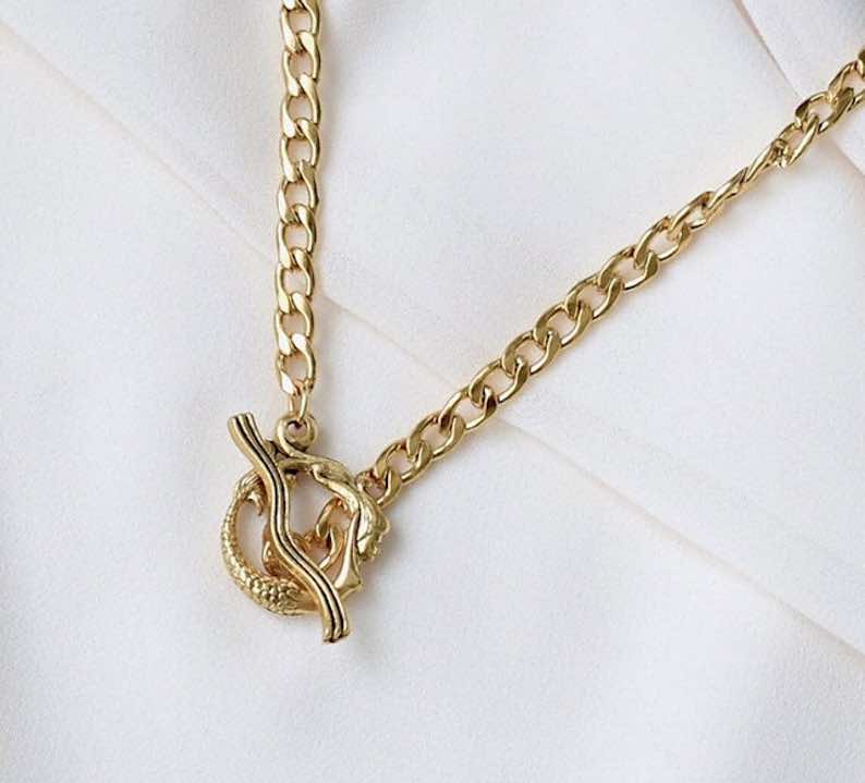 Mermaid Toggle Necklace – Gold