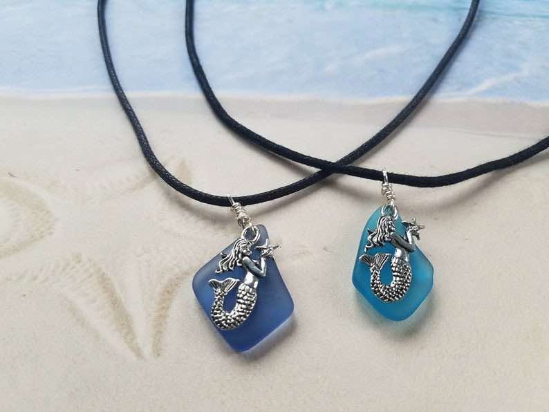 Mermaid with Sea Glass Necklace