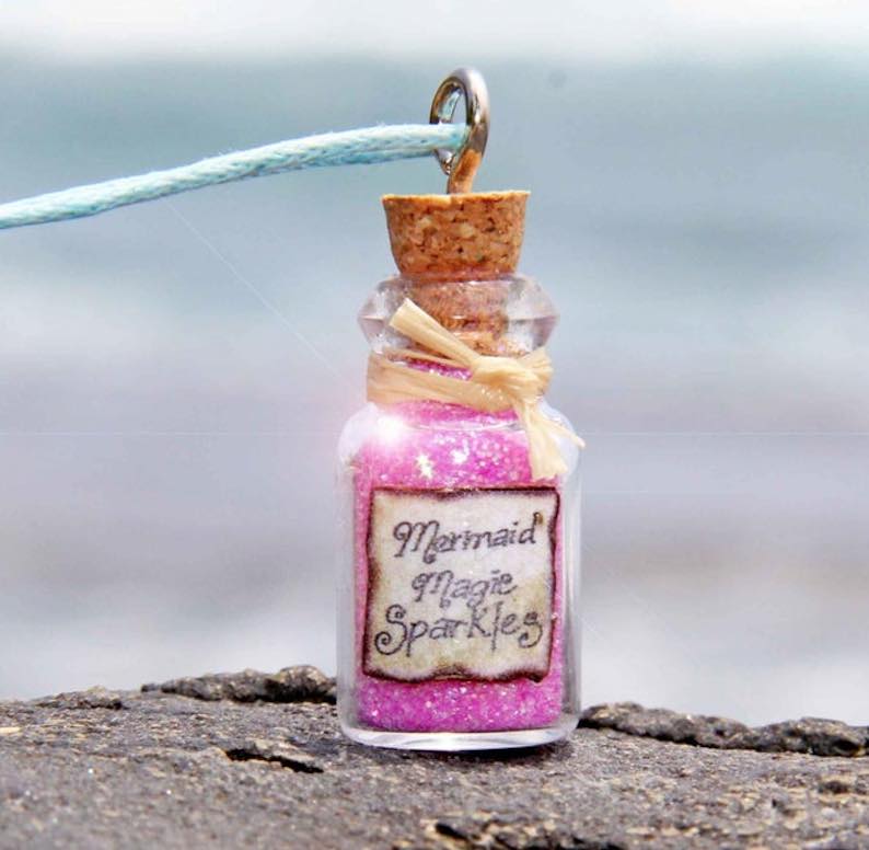 Mermaid Necklace – Sparkling Sand in Corked Bottle