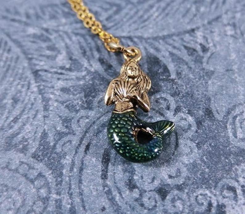 Blue Green Mermaid Necklace
