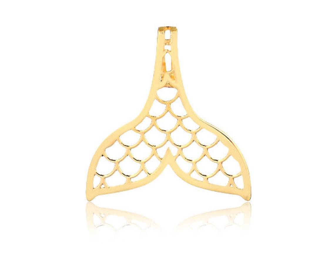 Mermaid Tail 14k Solid Yellow Gold Pendant