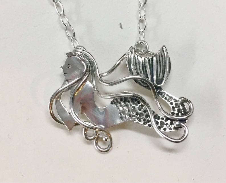 Handmade Sterling Silver Mermaid Necklace