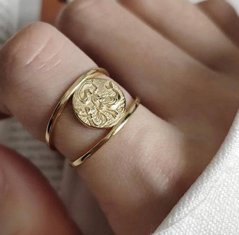 Gold Signet Mermaid Ring