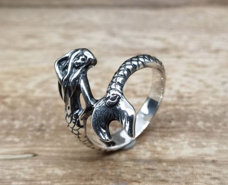 Handmade Silver Mermaid Ring
