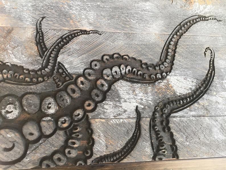 Octopus Tentacles Carved in Wood