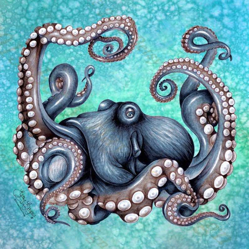 Steampunk Kraken Ceramic Tile