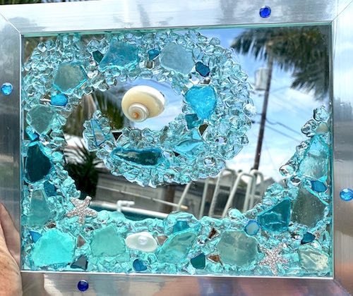 artist: Janet Martin - beach glass and resin wave