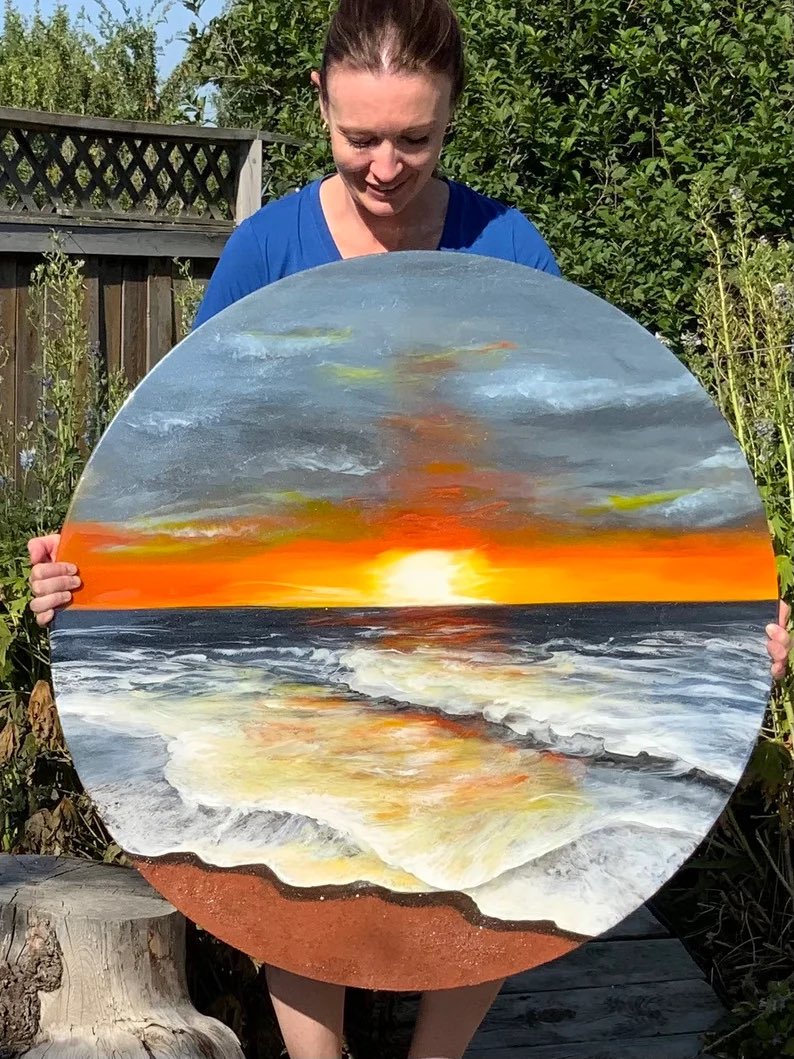 Maui Sunset Resin Artwork by Kristina Vanderwater