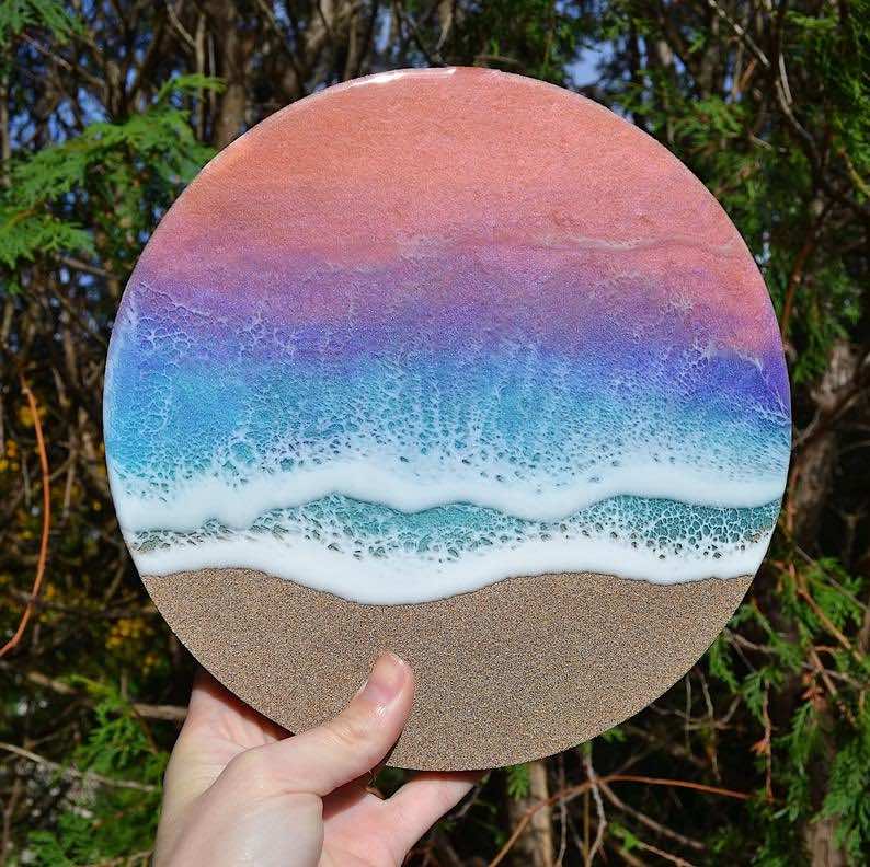 beach ocean resin art