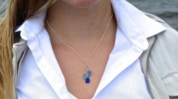 cascade sea glass necklace