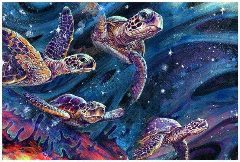 “Intershellar” Sea Turtle Art Print