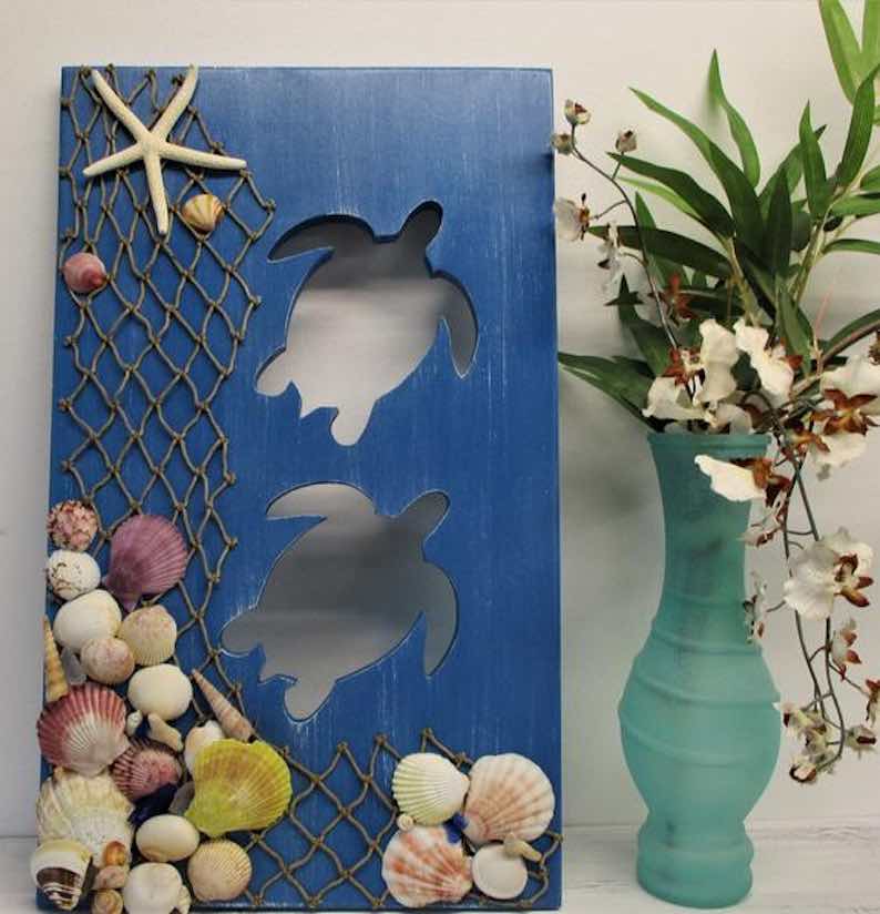 “Under The Sea” Rustic Sea Turtle Wall Art