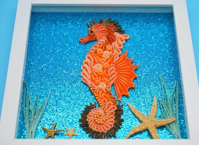 “The Coral Seahorse” Wall Art