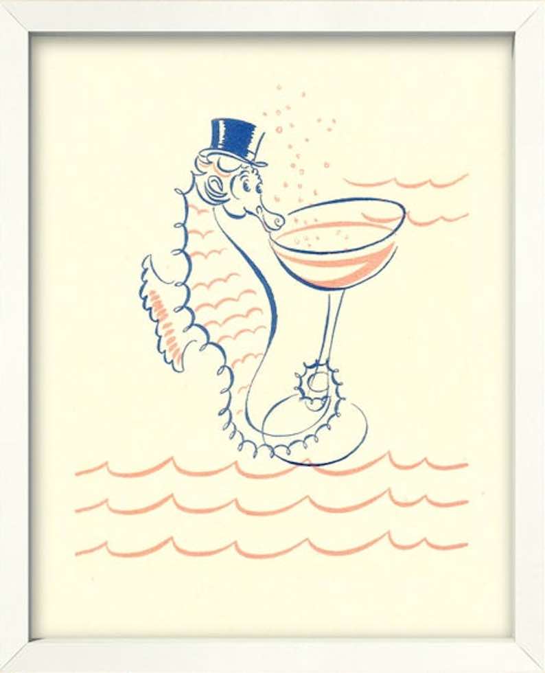 Seahorse Cocktail Print