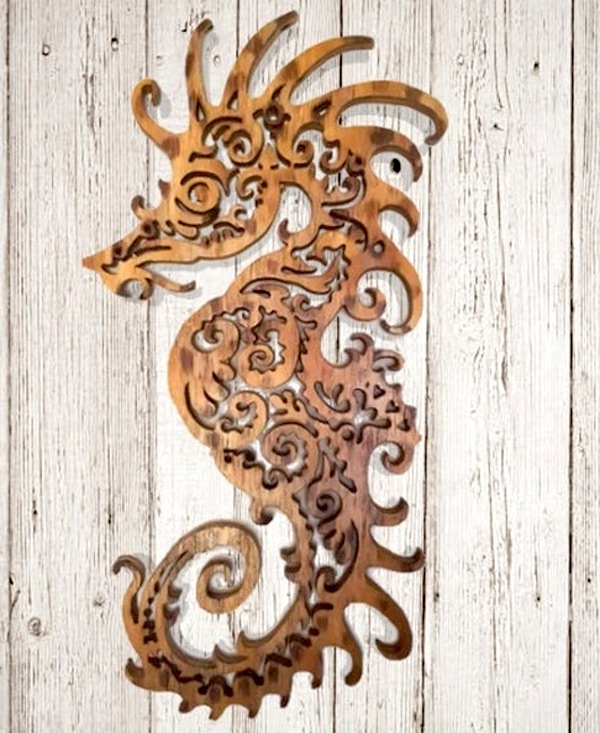 Wood Wall Seahorse