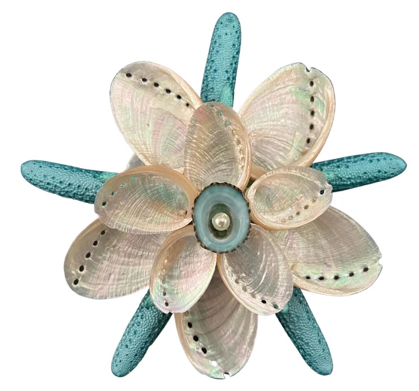 Tropical Coastal Starfish with Abalone Seashells by Alana Acker