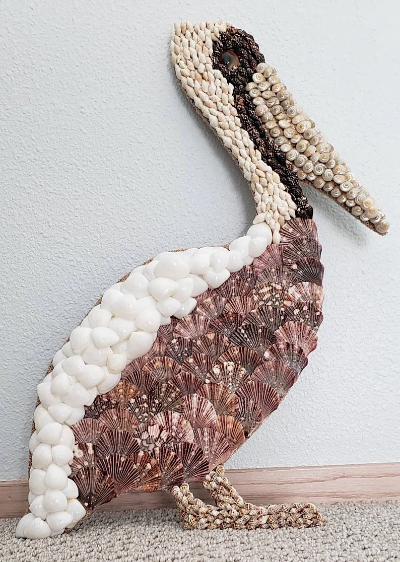 Seashell Pelican by Cathy Hamilton