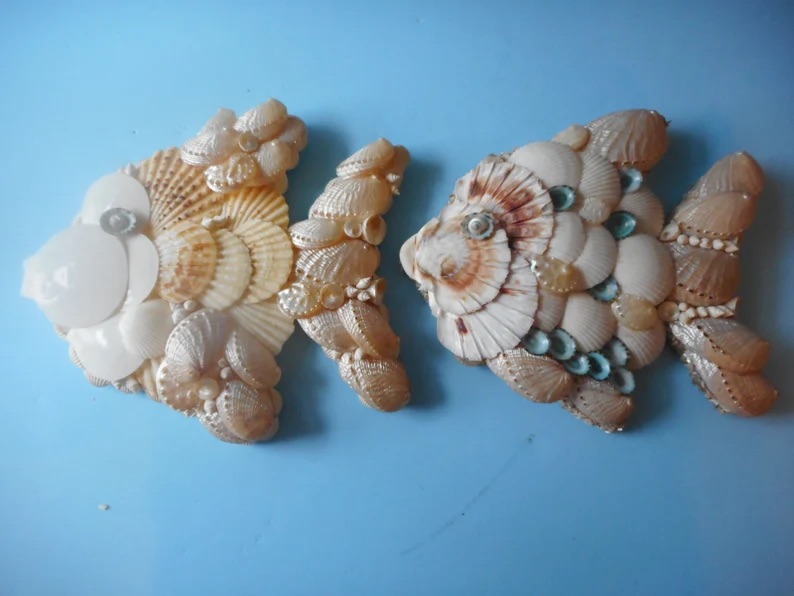 Seashell Fish Wall Sculpture by Kari Carr