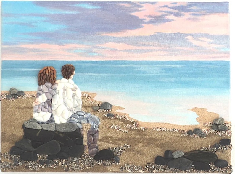 Couple on Sunset Beach by Michaela Raeburn