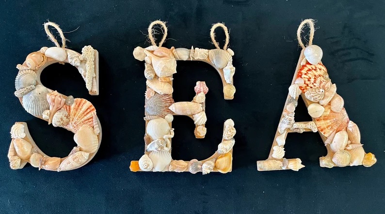 9 inch Handmade Seashell Letters by Natalie