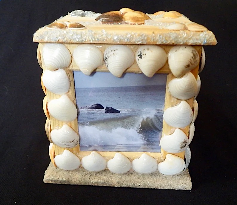 Seashell & Wood Photo Caddy by Sheryl