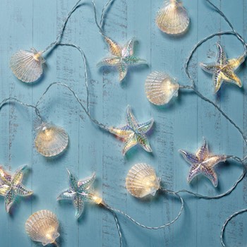 Iridescent Seashell & Starfish String Lights