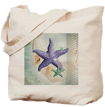  Purple Starfish Tote Bag