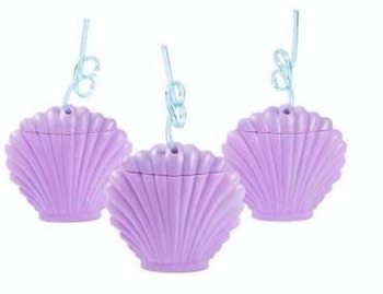 Seashell Molded Cups with Swirly Straws