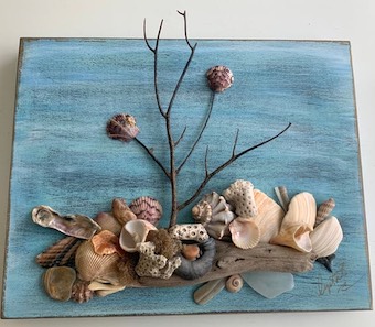 Topsail Island Seashell Wood Plaque