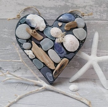 Treasures of the Ocean Wooden Heart