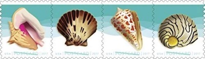 USPS Seashells Postcard Stamps