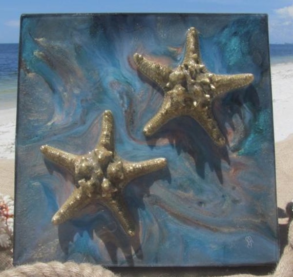 Coastal Starfish Painting with Starfish.