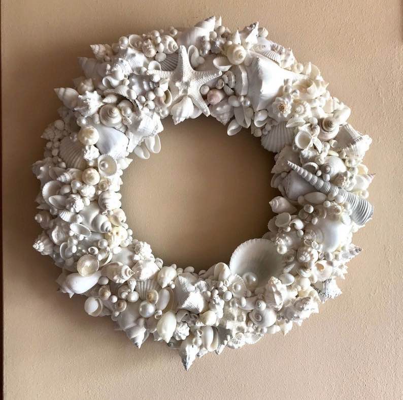 White Shell Christmas Wreath